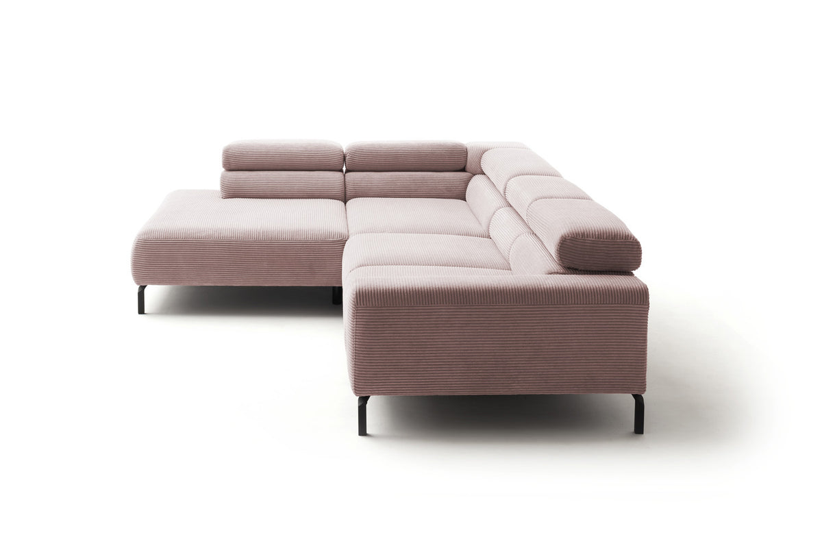 KAWOLA Sofa DELIA Ecksofa Cord rosa