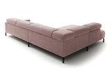 KAWOLA Sofa DELIA Ecksofa Cord rosa