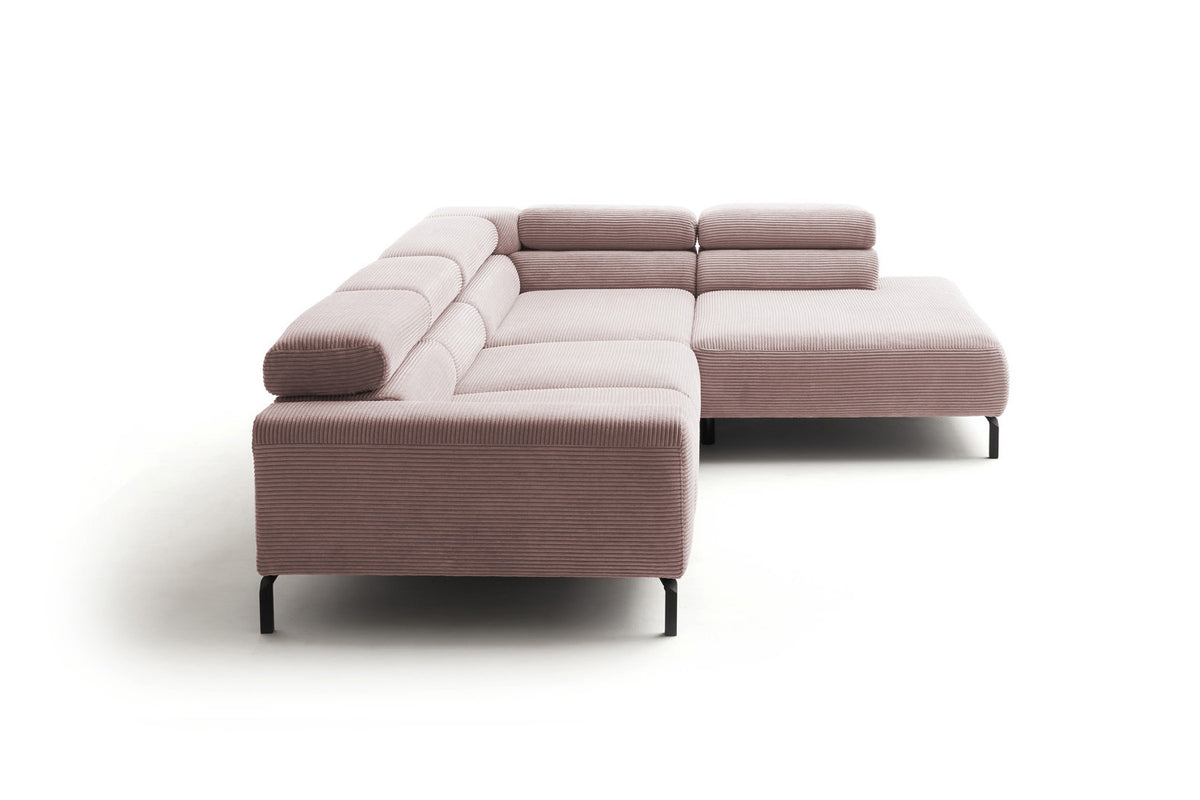 KAWOLA Sofa DELIA Ecksofa Cord rosa