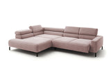 KAWOLA Sofa DELIA Ecksofa Cord rosa