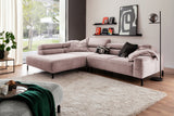 KAWOLA Sofa DELIA Ecksofa Cord rosa, 312 x 219, Links, Relaxfunktion