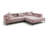 KAWOLA Sofa DELIA Ecksofa Cord rosa