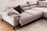 KAWOLA Sofa DELIA Ecksofa Cord rosa