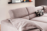 KAWOLA Sofa DELIA Ecksofa Cord rosa