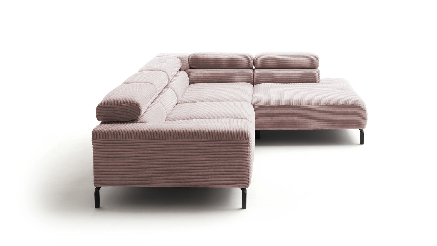 KAWOLA Sofa DELIA Ecksofa Cord rosa
