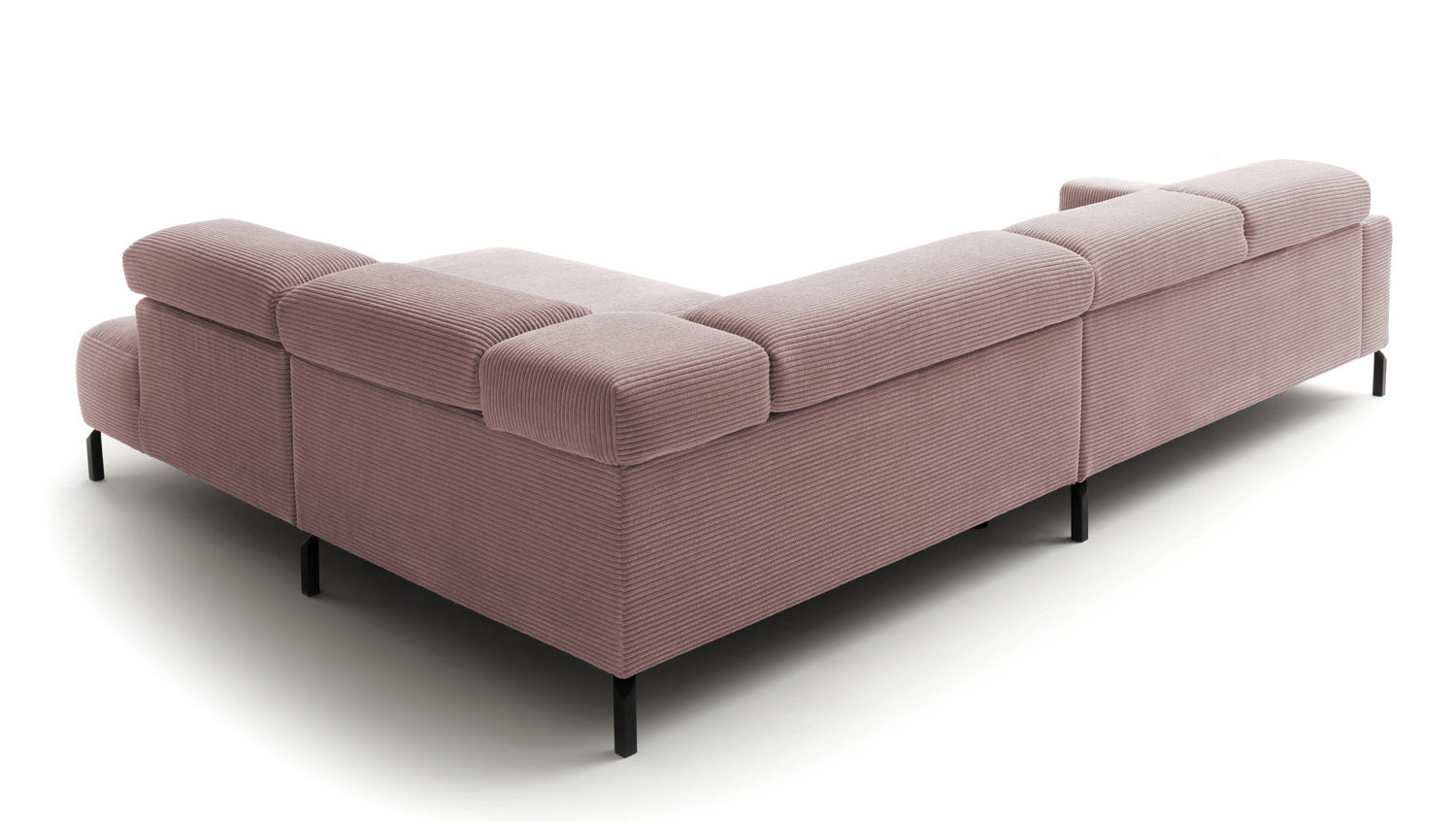 KAWOLA Sofa DELIA Ecksofa Cord rosa