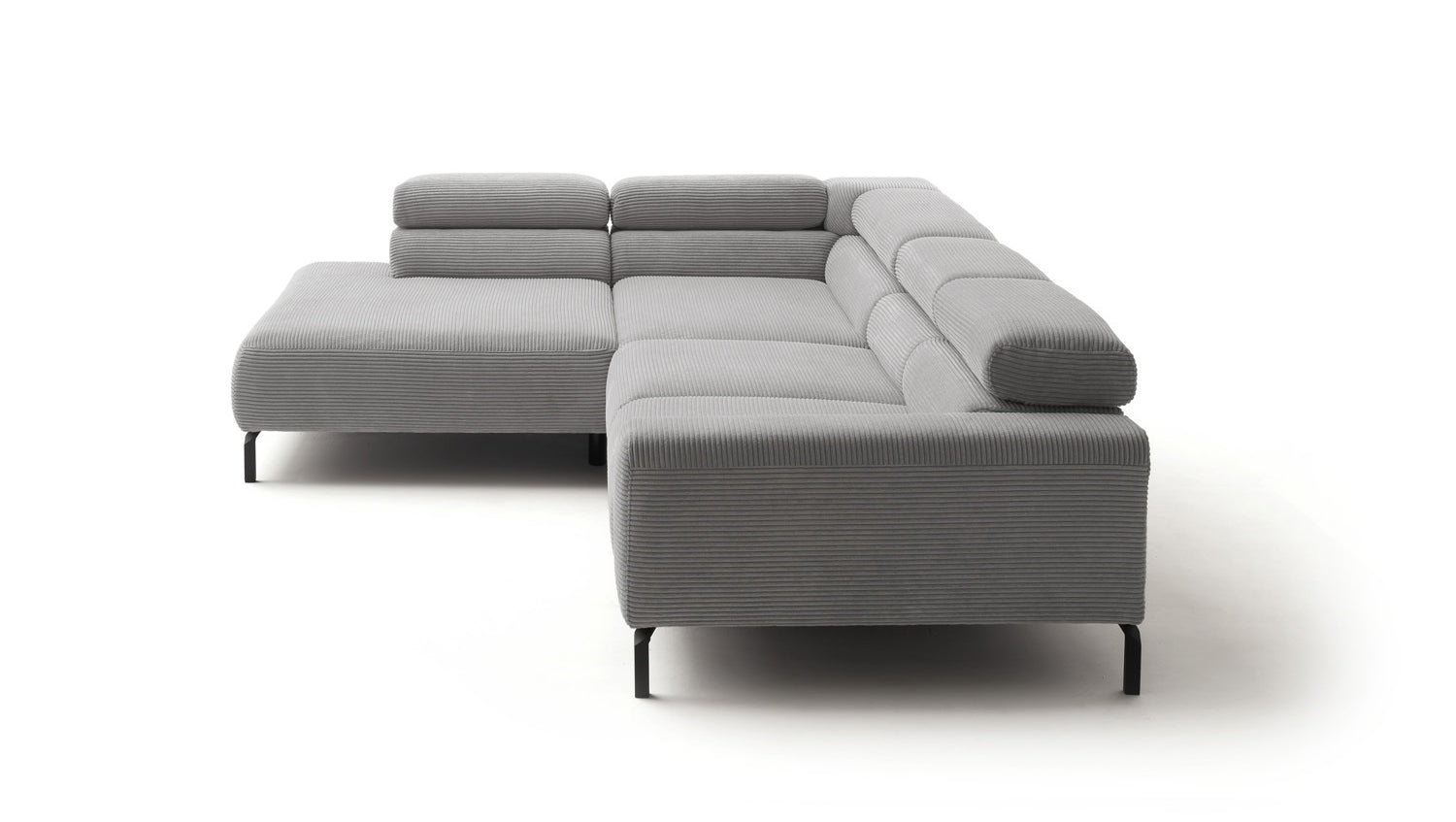 KAWOLA Sofa DELIA Ecksofa Cord steingrau