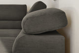 KAWOLA Sofa DELIA Ecksofa Feincord anthrazit