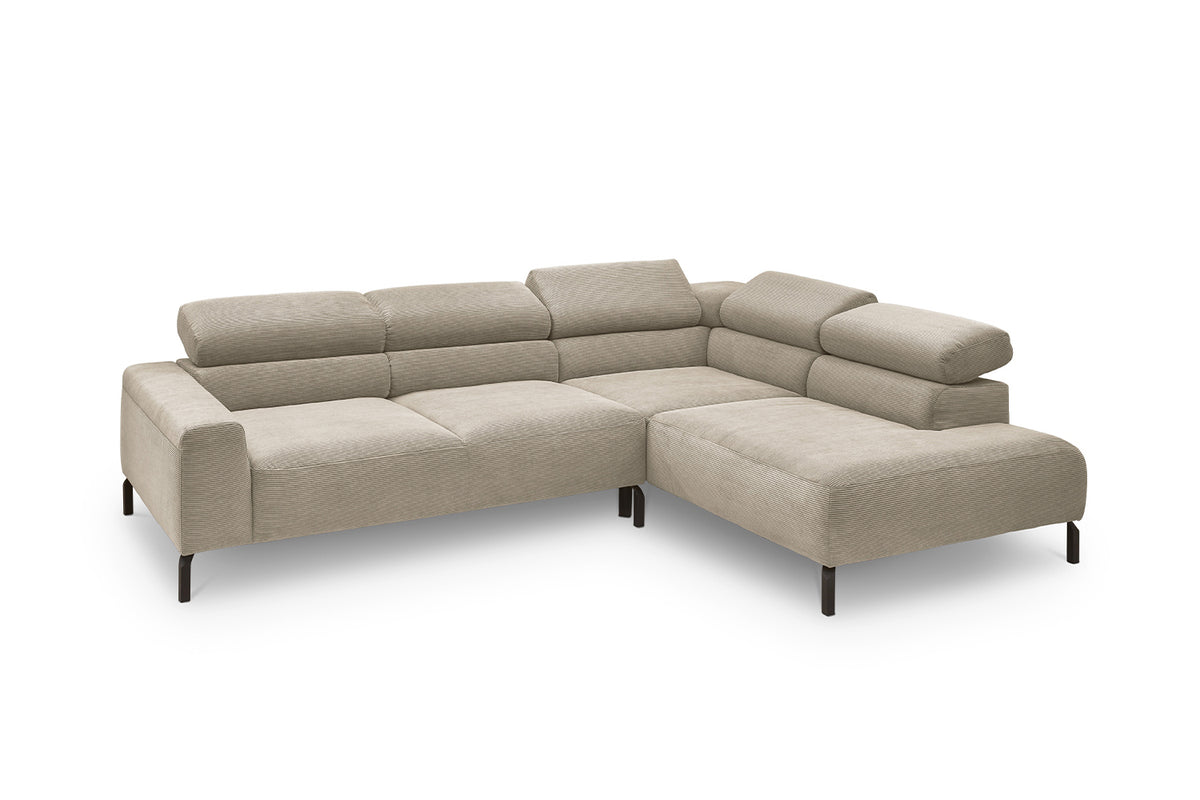 KAWOLA Sofa DELIA Ecksofa Feincord beige