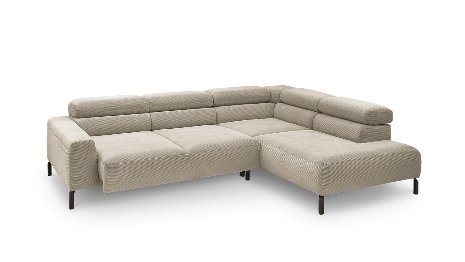 KAWOLA Sofa DELIA Ecksofa Feincord beige