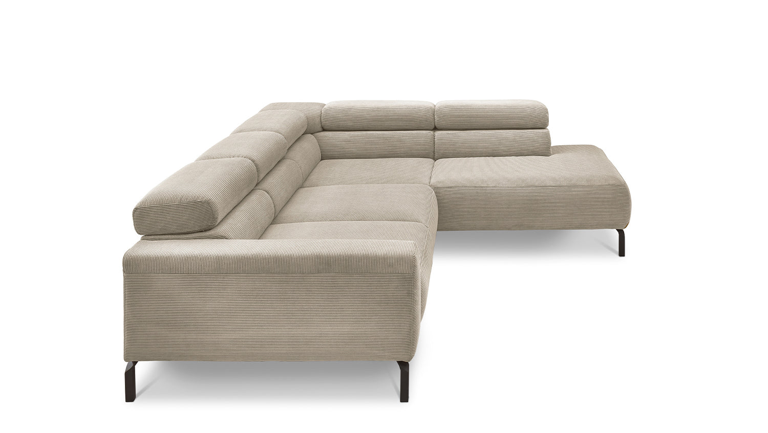 KAWOLA Sofa DELIA Ecksofa Feincord beige