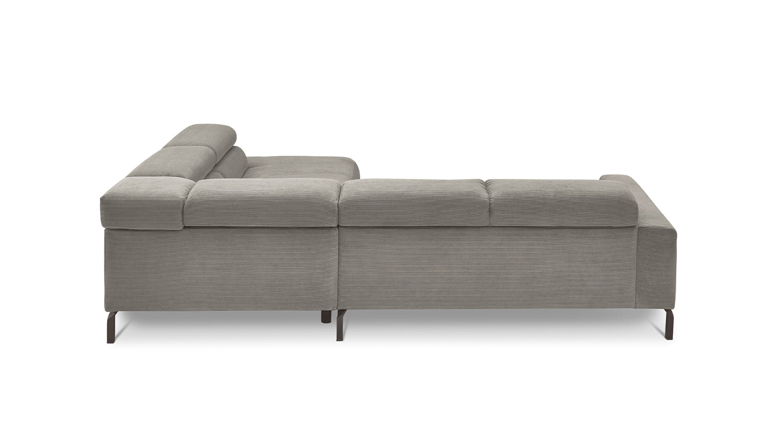 KAWOLA Sofa DELIA Ecksofa Feincord grau