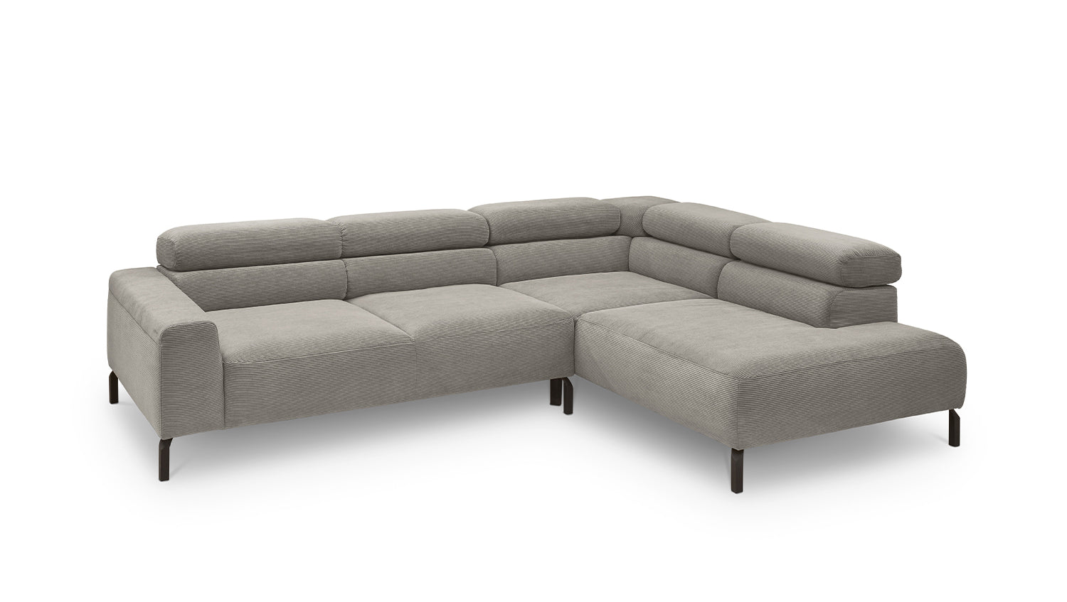 KAWOLA Sofa DELIA Ecksofa Feincord grau