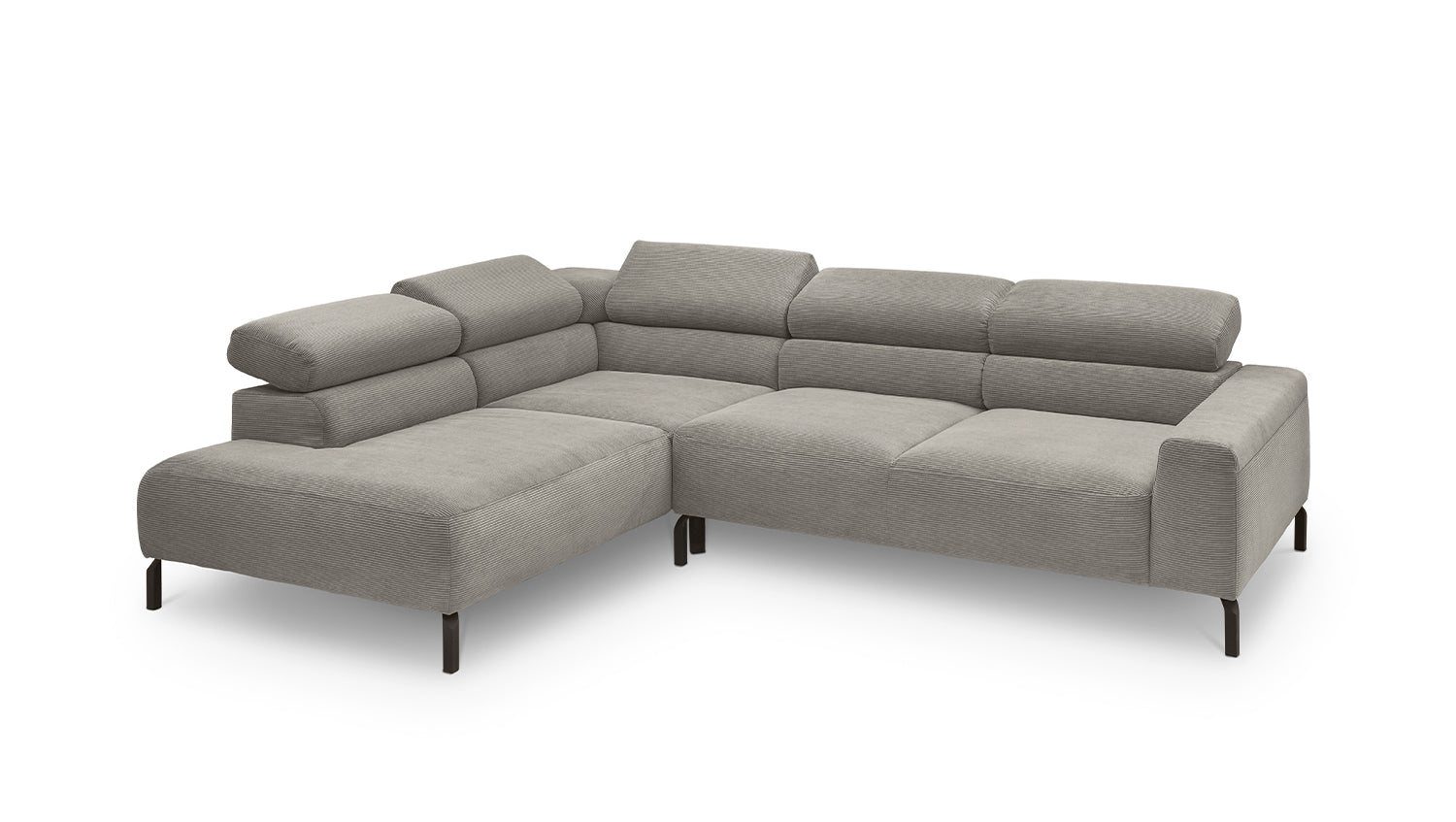 KAWOLA Sofa DELIA Ecksofa Feincord grau