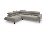 KAWOLA Sofa DELIA Ecksofa Feincord grau