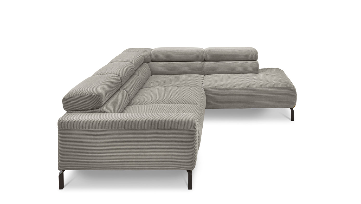 KAWOLA Sofa DELIA Ecksofa Feincord grau