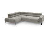 KAWOLA Sofa DELIA Ecksofa Feincord grau