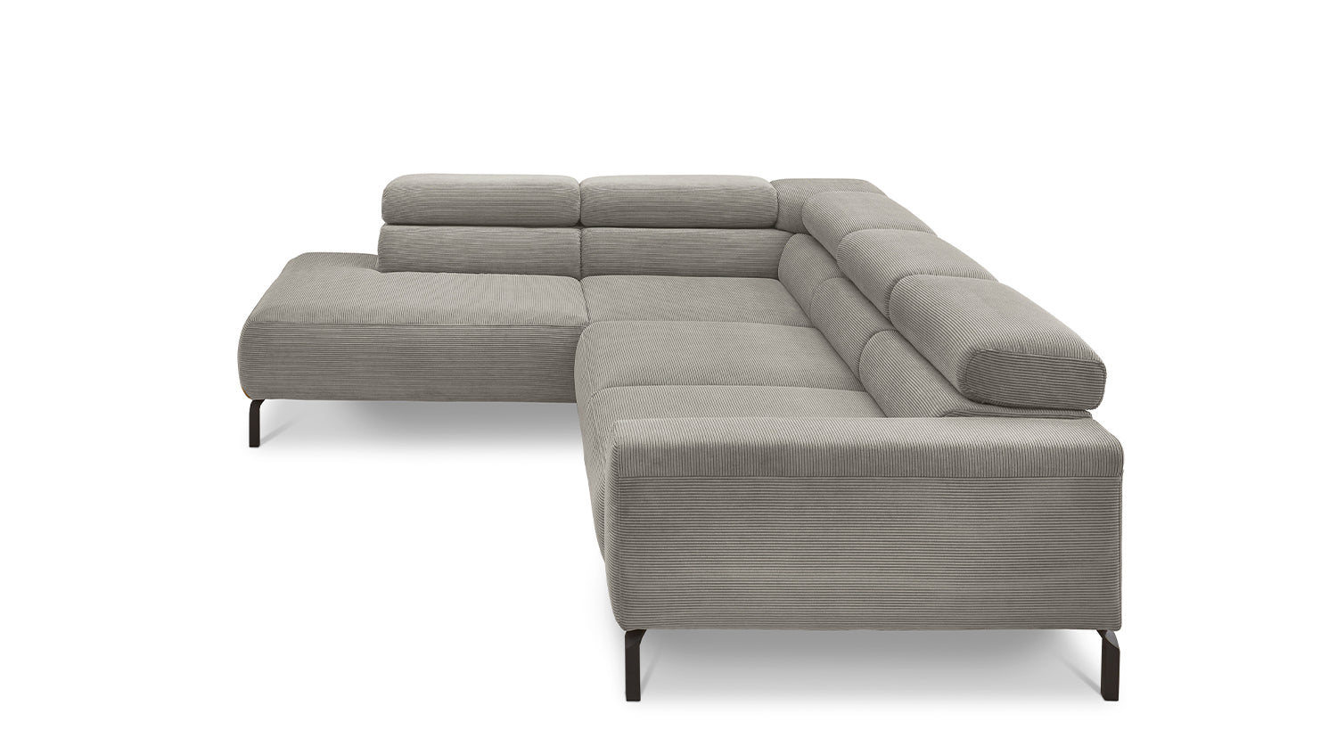 KAWOLA Sofa DELIA Ecksofa Feincord grau