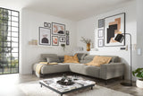 KAWOLA Sofa DELIA Ecksofa Feincord grau, Links, Relaxfunktion