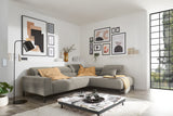 KAWOLA Sofa DELIA Ecksofa Feincord grau, Rechts, Relaxfunktion