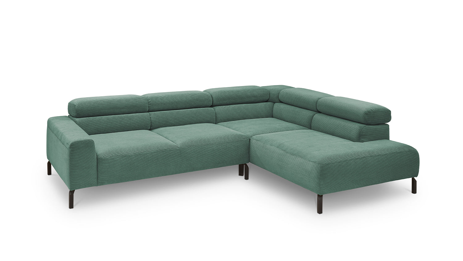 KAWOLA Sofa DELIA Ecksofa Feincord grün