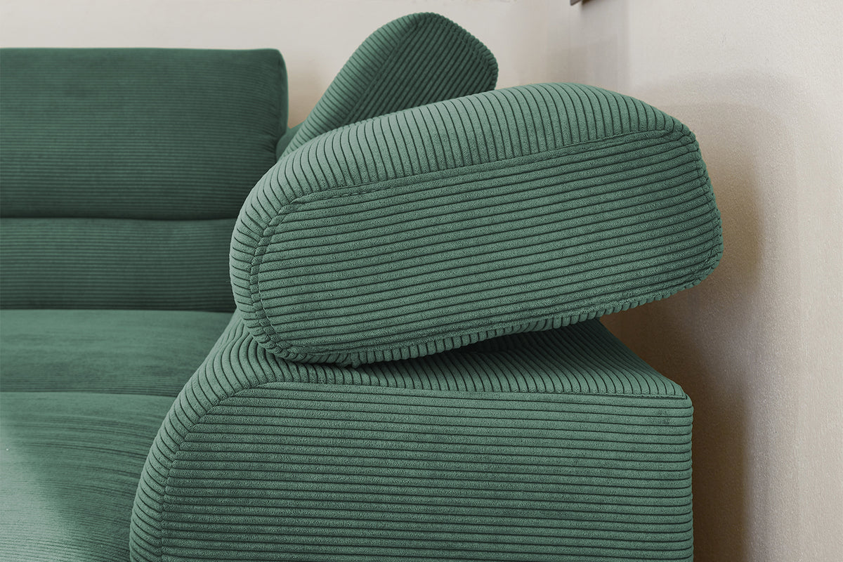 KAWOLA Sofa DELIA Ecksofa Feincord grün