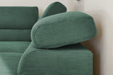 KAWOLA Sofa DELIA Ecksofa Feincord grün