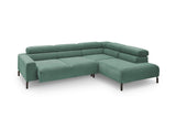 KAWOLA Sofa DELIA Ecksofa Feincord grün