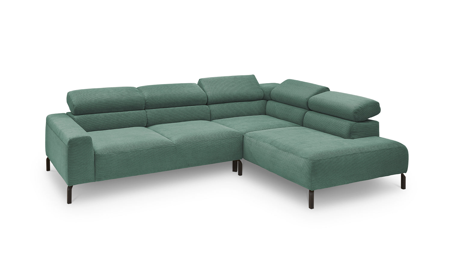KAWOLA Sofa DELIA Ecksofa Feincord grün