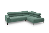 KAWOLA Sofa DELIA Ecksofa Feincord grün