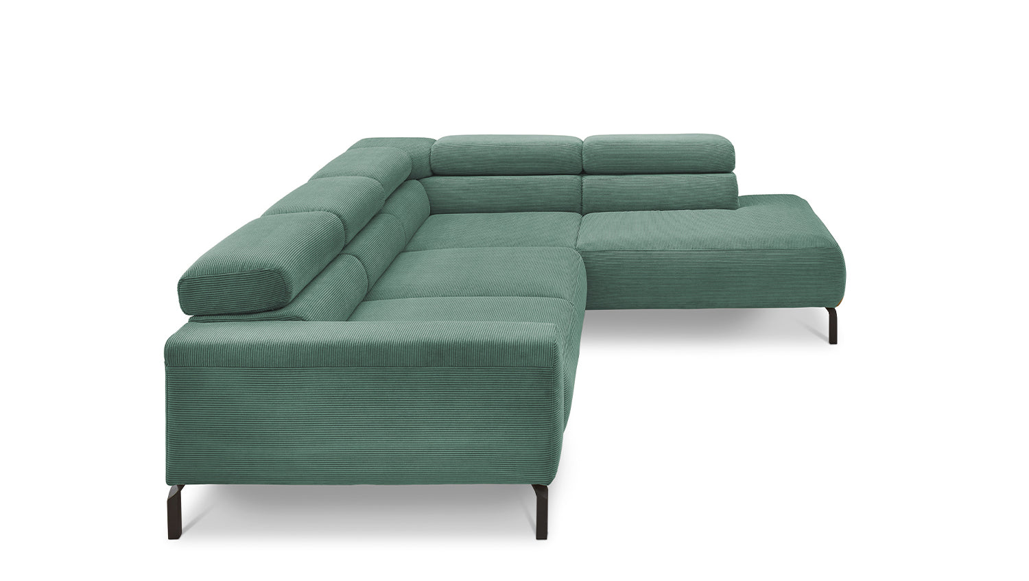 KAWOLA Sofa DELIA Ecksofa Feincord grün