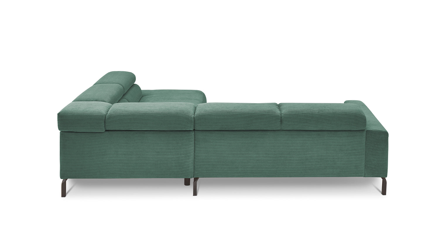 KAWOLA Sofa DELIA Ecksofa Feincord grün