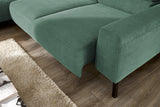 KAWOLA Sofa DELIA Ecksofa Feincord grün