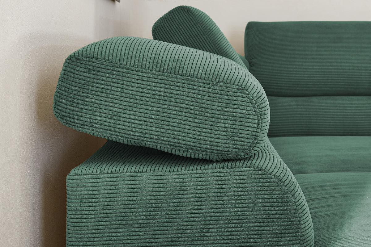 KAWOLA Sofa DELIA Ecksofa Feincord grün