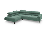 KAWOLA Sofa DELIA Ecksofa Feincord grün