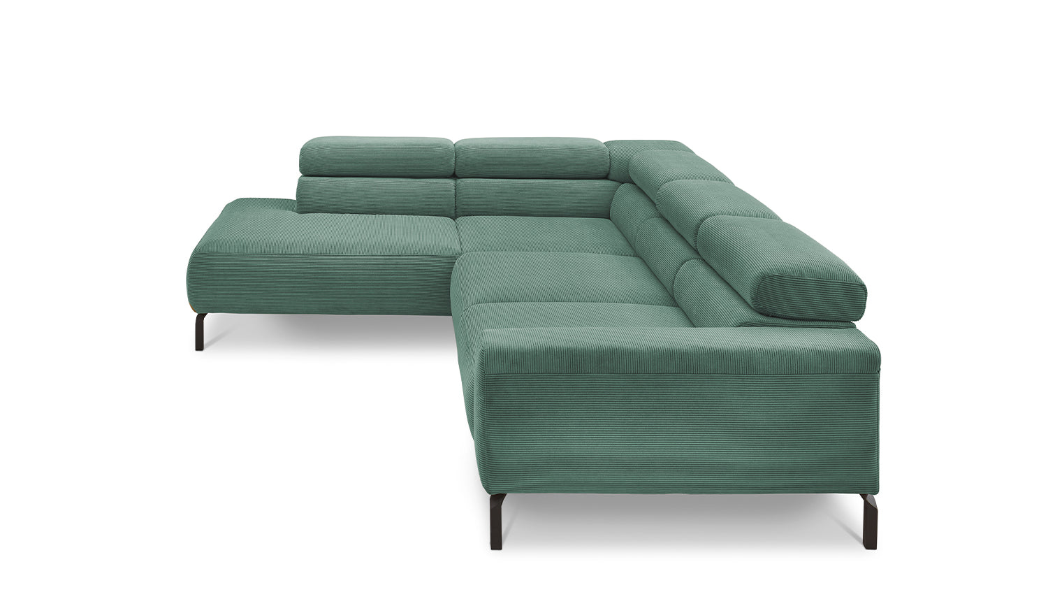 KAWOLA Sofa DELIA Ecksofa Feincord grün