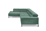 KAWOLA Sofa DELIA Ecksofa Feincord grün