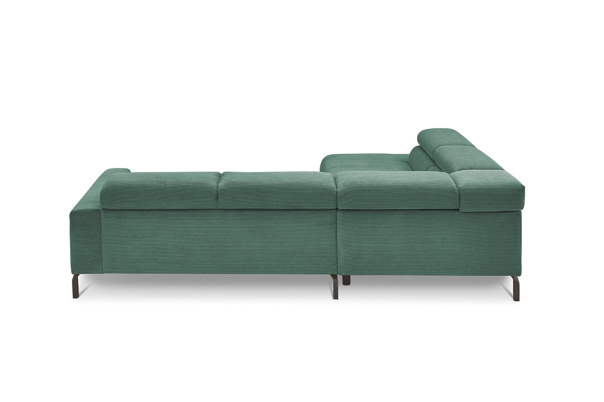 KAWOLA Sofa DELIA Ecksofa Feincord grün