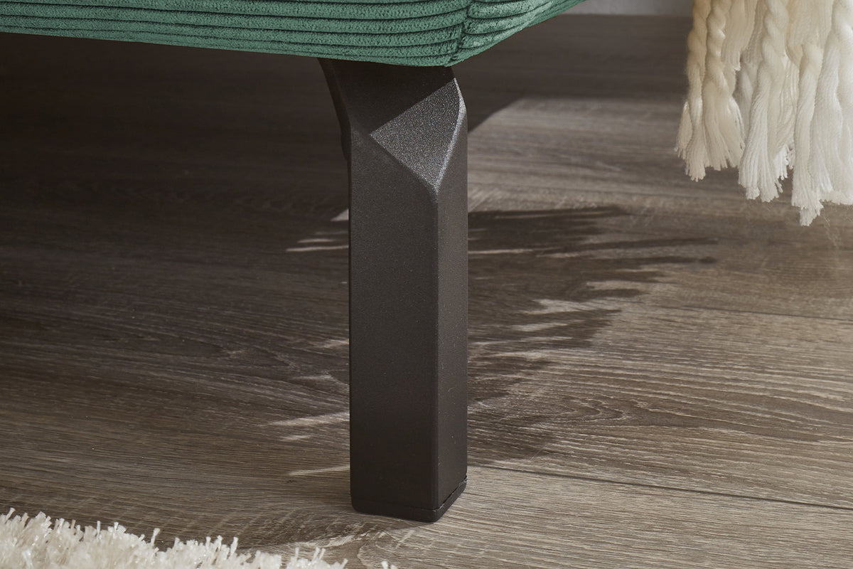 KAWOLA Sofa DELIA Ecksofa Feincord grün