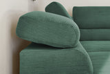 KAWOLA Sofa DELIA Ecksofa Feincord grün
