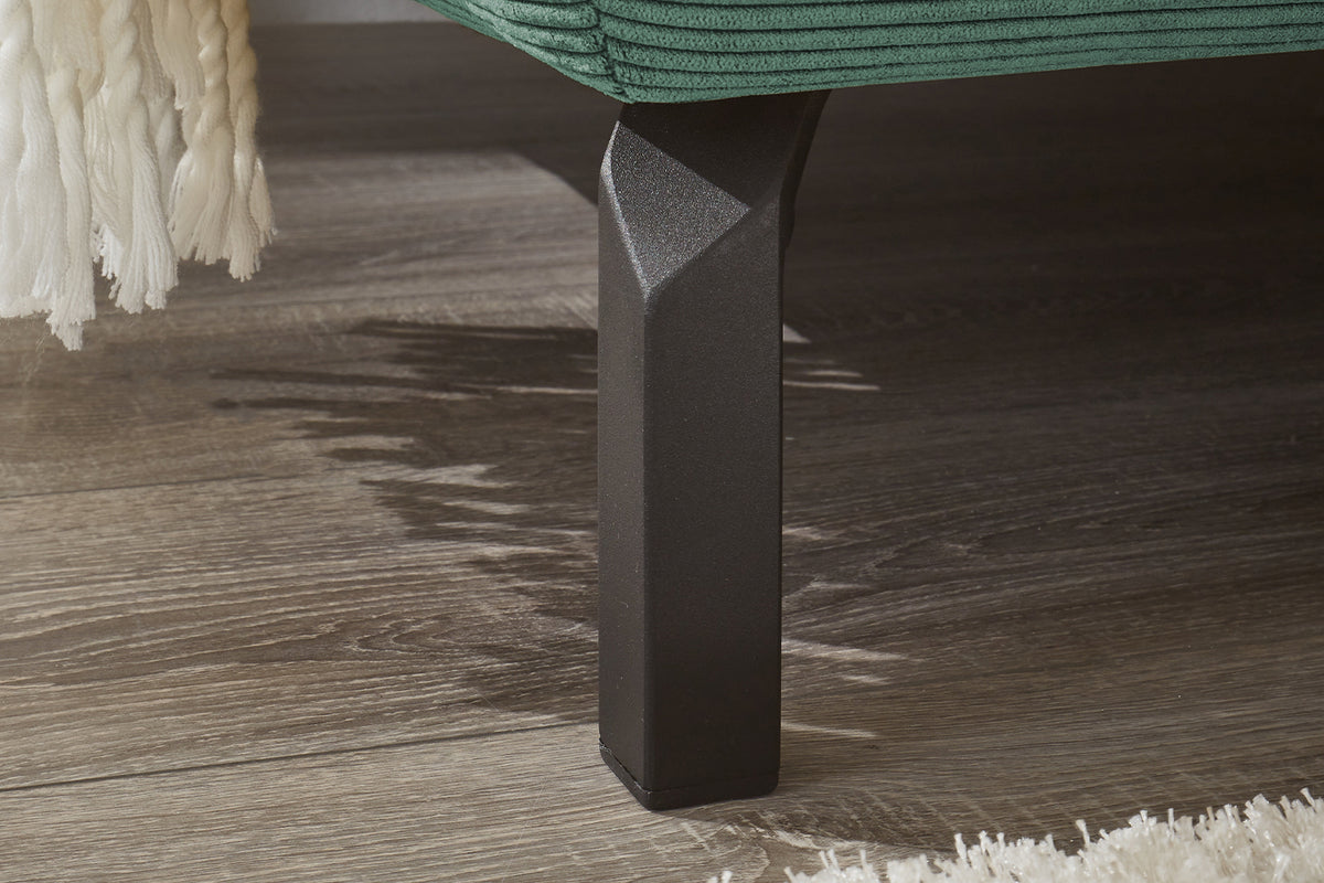 KAWOLA Sofa DELIA Ecksofa Feincord grün