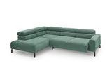KAWOLA Sofa DELIA Ecksofa Feincord grün