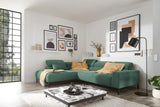 KAWOLA Sofa DELIA Ecksofa Feincord grün, Links, Relaxfunktion