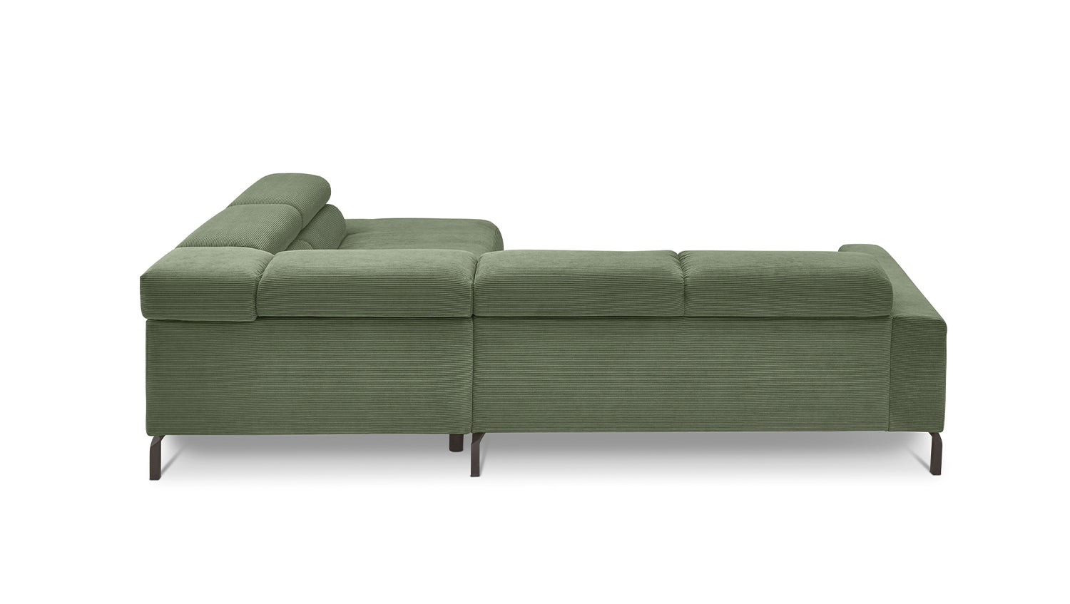 KAWOLA Sofa DELIA Ecksofa Feincord olivgrün