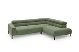 KAWOLA Sofa DELIA Ecksofa Feincord olivgrün