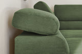 KAWOLA Sofa DELIA Ecksofa Feincord olivgrün