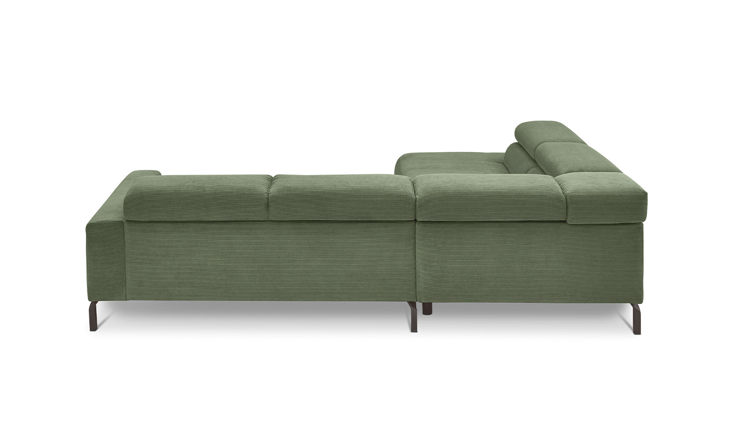 KAWOLA Sofa DELIA Ecksofa Feincord olivgrün