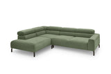 KAWOLA Sofa DELIA Ecksofa Feincord olivgrün
