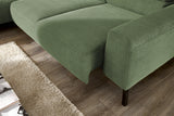KAWOLA Sofa DELIA Ecksofa Feincord olivgrün