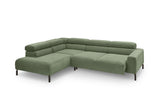KAWOLA Sofa DELIA Ecksofa Feincord olivgrün